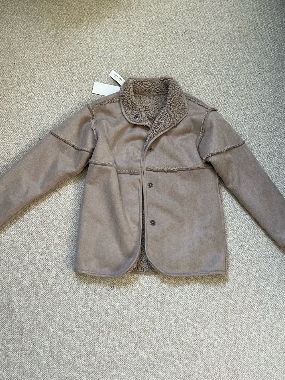 Dylan malibu sherpa suede reversible dune jacket